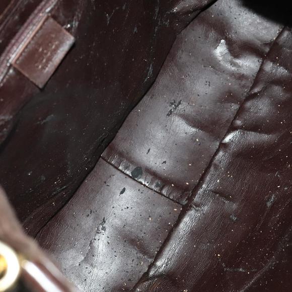 GUCCI Bamboo Shoulder Bag Leather 2way Brown Gold Auth 139168 - Picture 10 of 16